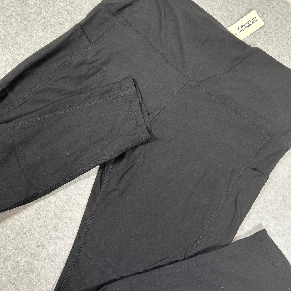 EMPETUA High Waisted Shaping Leggings Womens XL Black Pockets Yoga‎ Pants